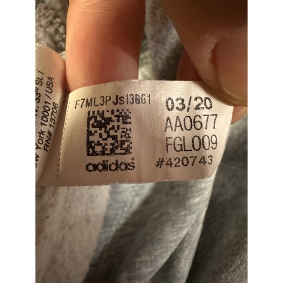 Adidas Hoodie Youth L Gray Black Colorblock Pullover Sweatshirt Logo Athleisure - Picture 8 of 9